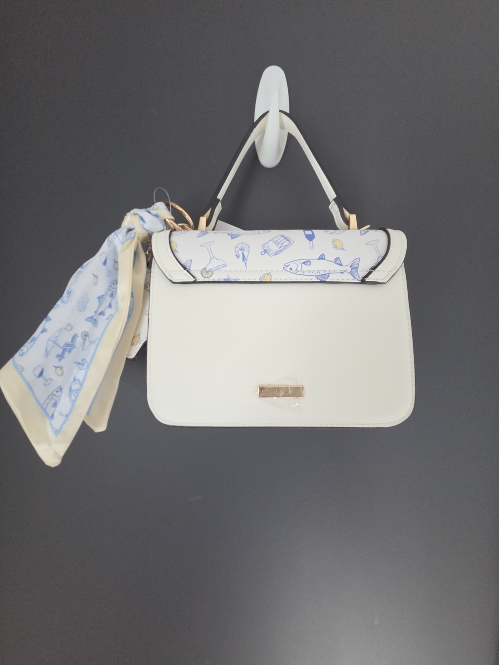 ALDO Beach Wine Lemons Printed Top-Handle Bag with Coin Pouch Charm NWT - Picture 6 of 6